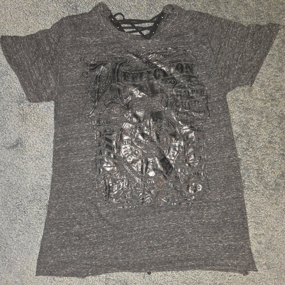 Affliction Lace-up Skull Tee
